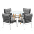 Outdoor 5PCS Dining Set Table with Storage Shelf