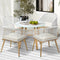 5PC Outdoor Dining Set Table with 4 Lounge Chairs Beige Cushions