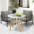 3 Piece Outdoor Dining Setting Table w/Storage Shelf