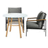 3 Piece Outdoor Dining Setting Table w/Storage Shelf