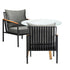 3 Piece Outdoor Dining Setting Table w/Storage Shelf