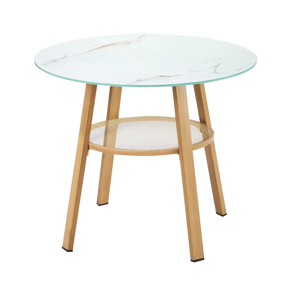 3 Piece Outdoor Dining Setting Table w/Storage Shelf