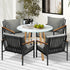 5 Piece Outdoor Dining Setting Table w/Storage Shelf