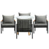5 Piece Outdoor Dining Setting Table w/Storage Shelf