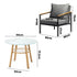 5 Piece Outdoor Dining Setting Table w/Storage Shelf