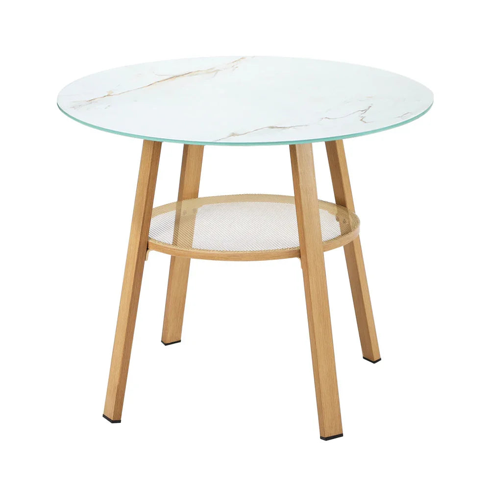 5 Piece Outdoor Dining Setting Table w/Storage Shelf