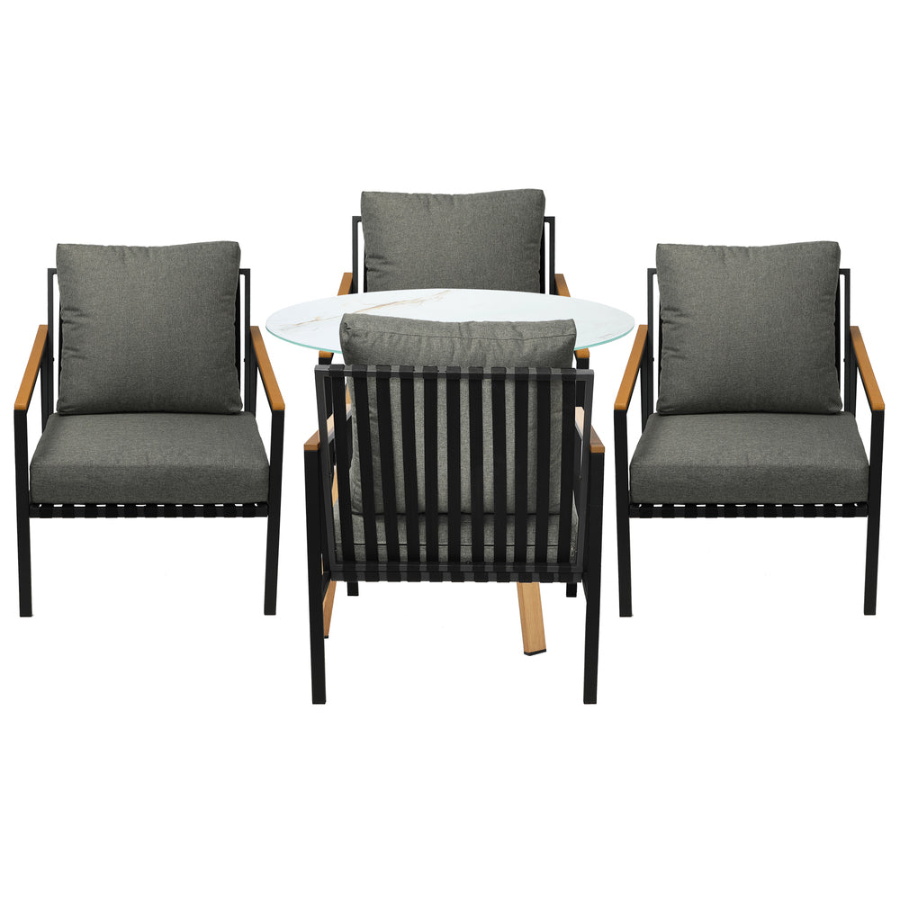 Outdoor Patio Set Lounge Bistro Dining Set 4 Seater