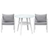 Outdoor Dining Setting Lounge Chair Bistro Set 3PCS White