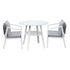 Outdoor Dining Setting Lounge Chair Bistro Set 3PCS White