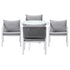 Outdoor Dining Setting Lounge Chair Bistro Set 5PCS White