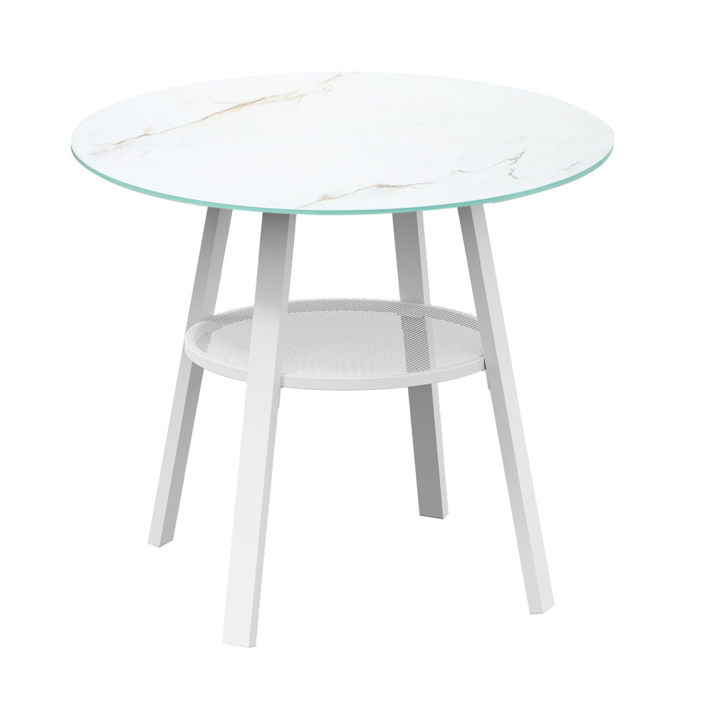 Outdoor Dining Setting Lounge Chair Bistro Set 5PCS White