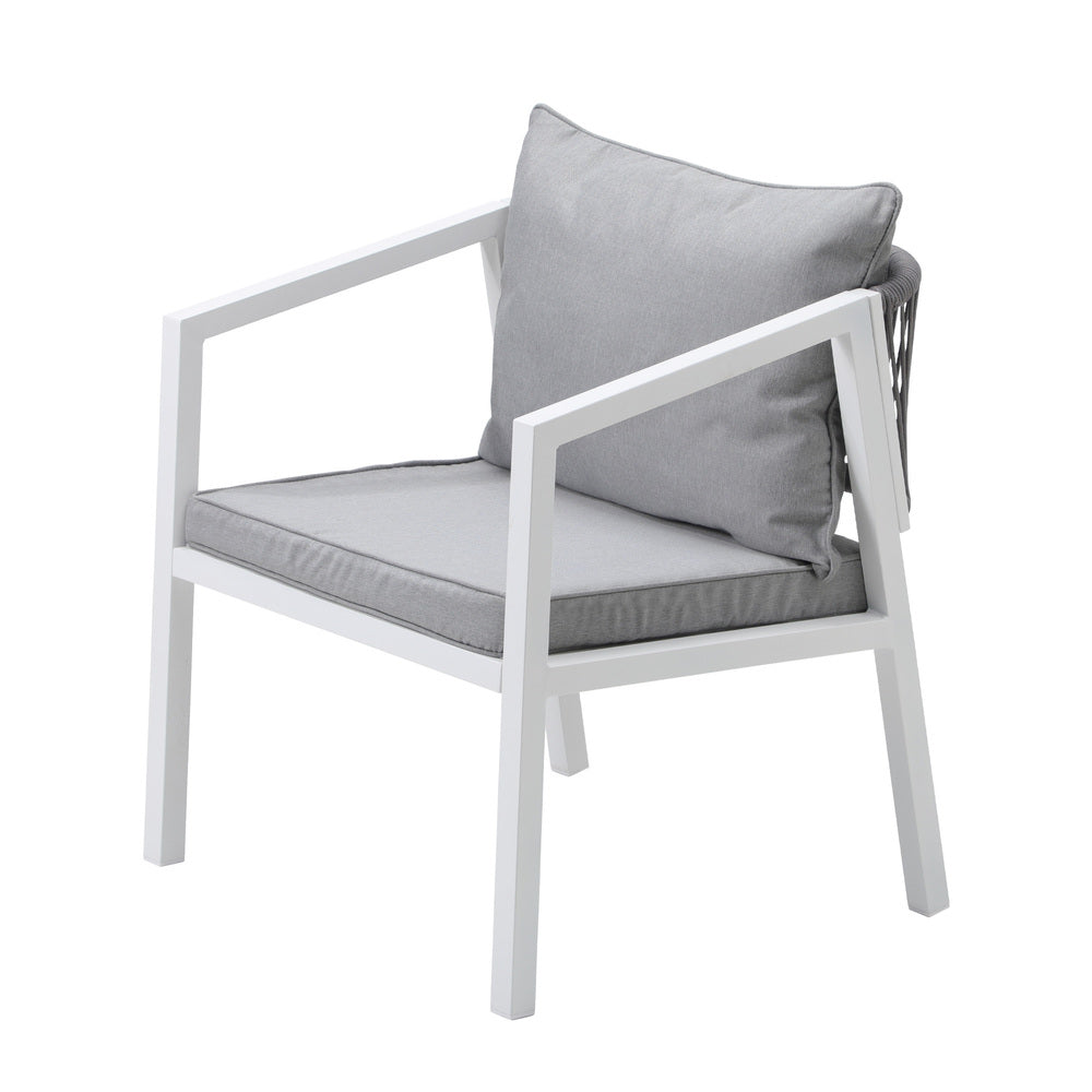 Outdoor Dining Setting Lounge Chair Bistro Set 5PCS White