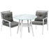 Outdoor Dining Set 3PCS Marble Table Rattan Chair