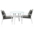 Outdoor Dining Set 3PCS Marble Table Rattan Chair