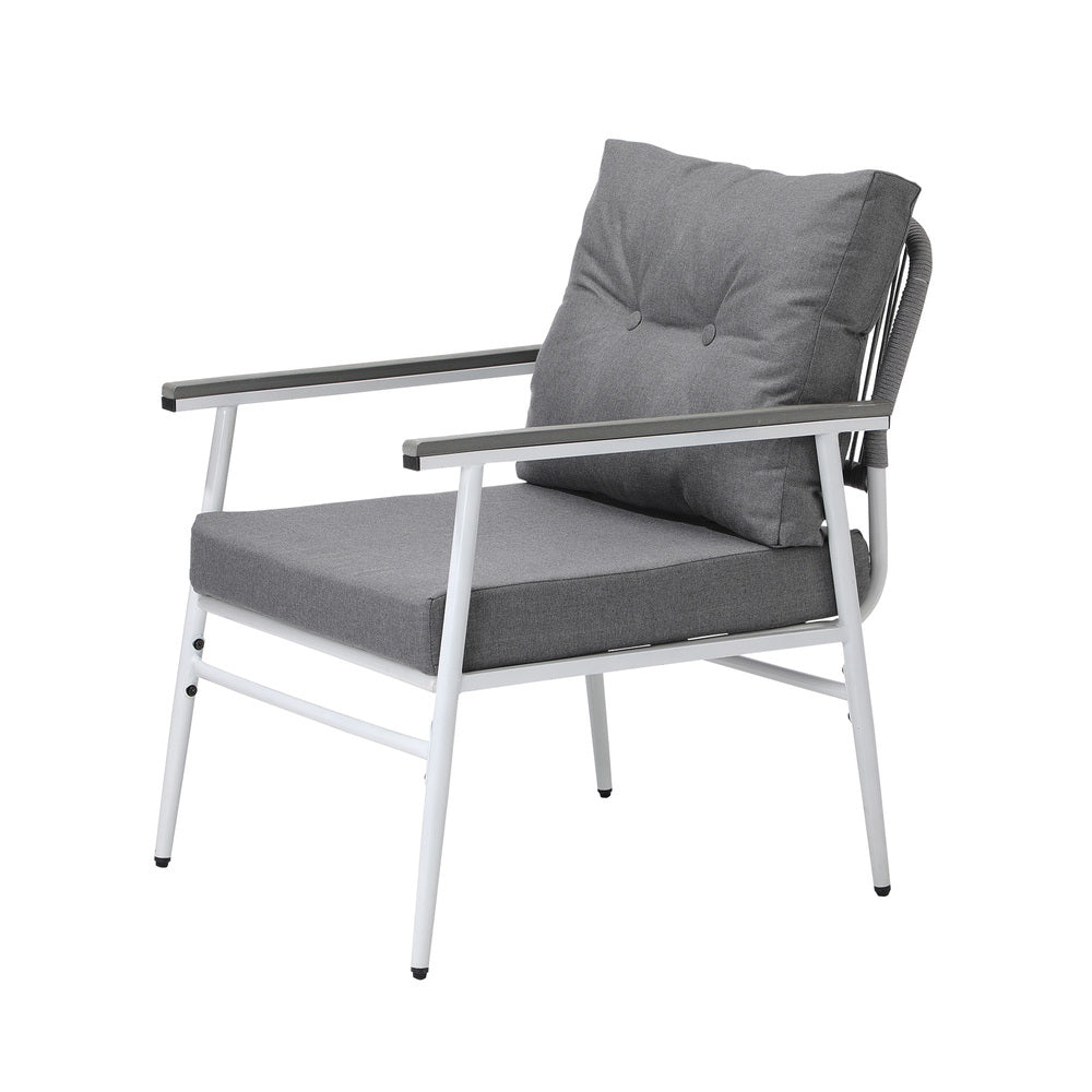 Outdoor Dining Setting 2 Seater Tempered Glass Table