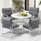 4 Seater Outdoor Dining Set Glass Table Chairs Patio Furniture
