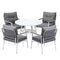 Outdoor Dining Setting 4 Seater Tempered Glass Table