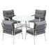 Outdoor Dining Setting 4 Seater Tempered Glass Table