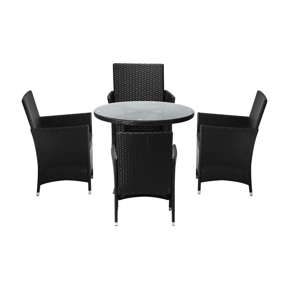 5 PCS Outdoor Dining Set Table&Chairs Lounge Setting