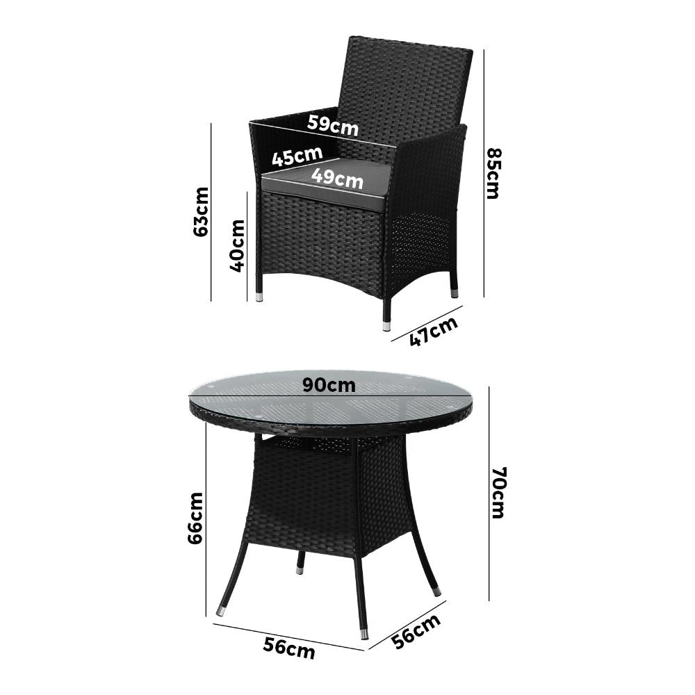 5 PCS Outdoor Dining Set Table&Chairs Lounge Setting