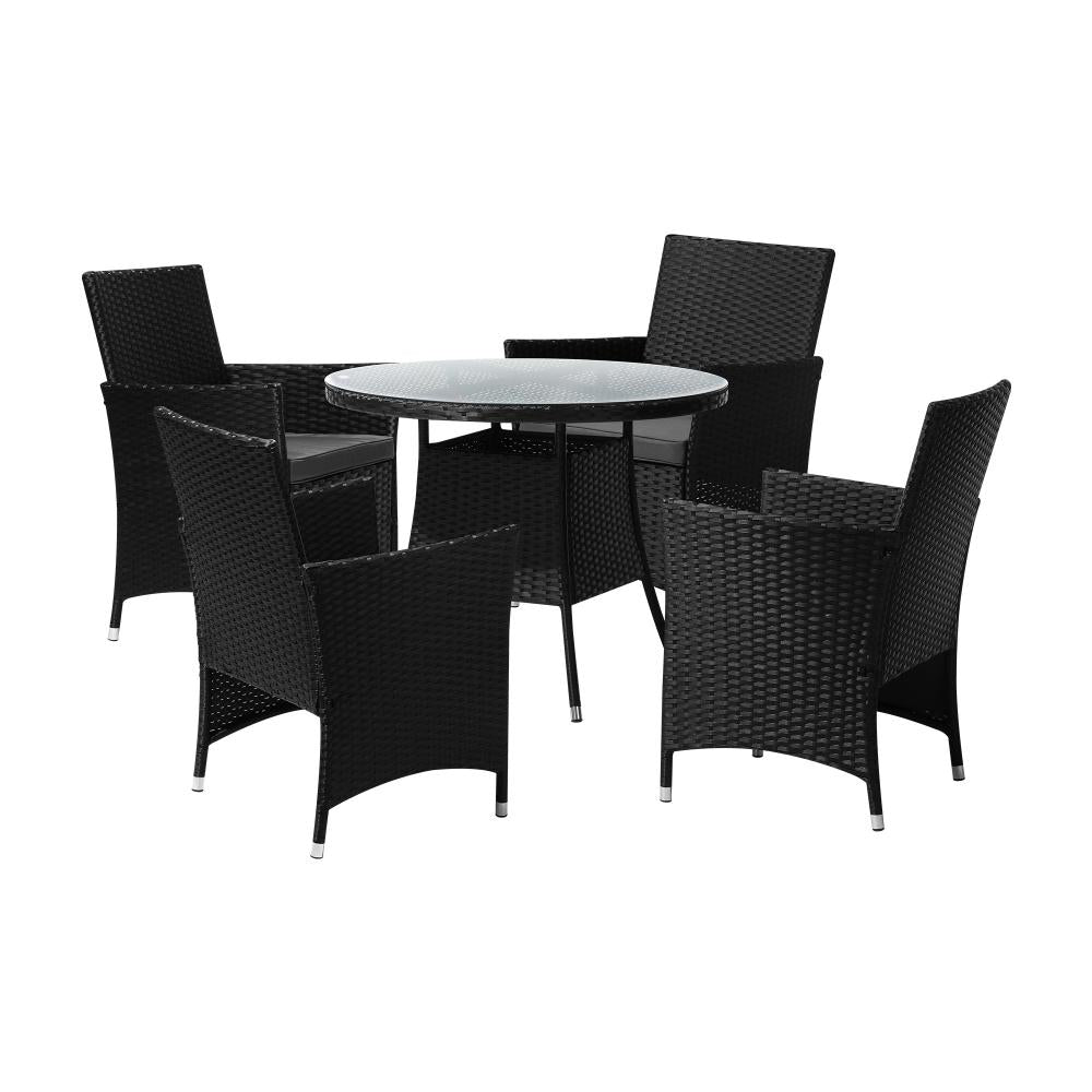 5 PCS Outdoor Dining Set Table&Chairs Lounge Setting