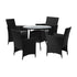 5 PCS Outdoor Dining Set Table&Chairs Lounge Setting