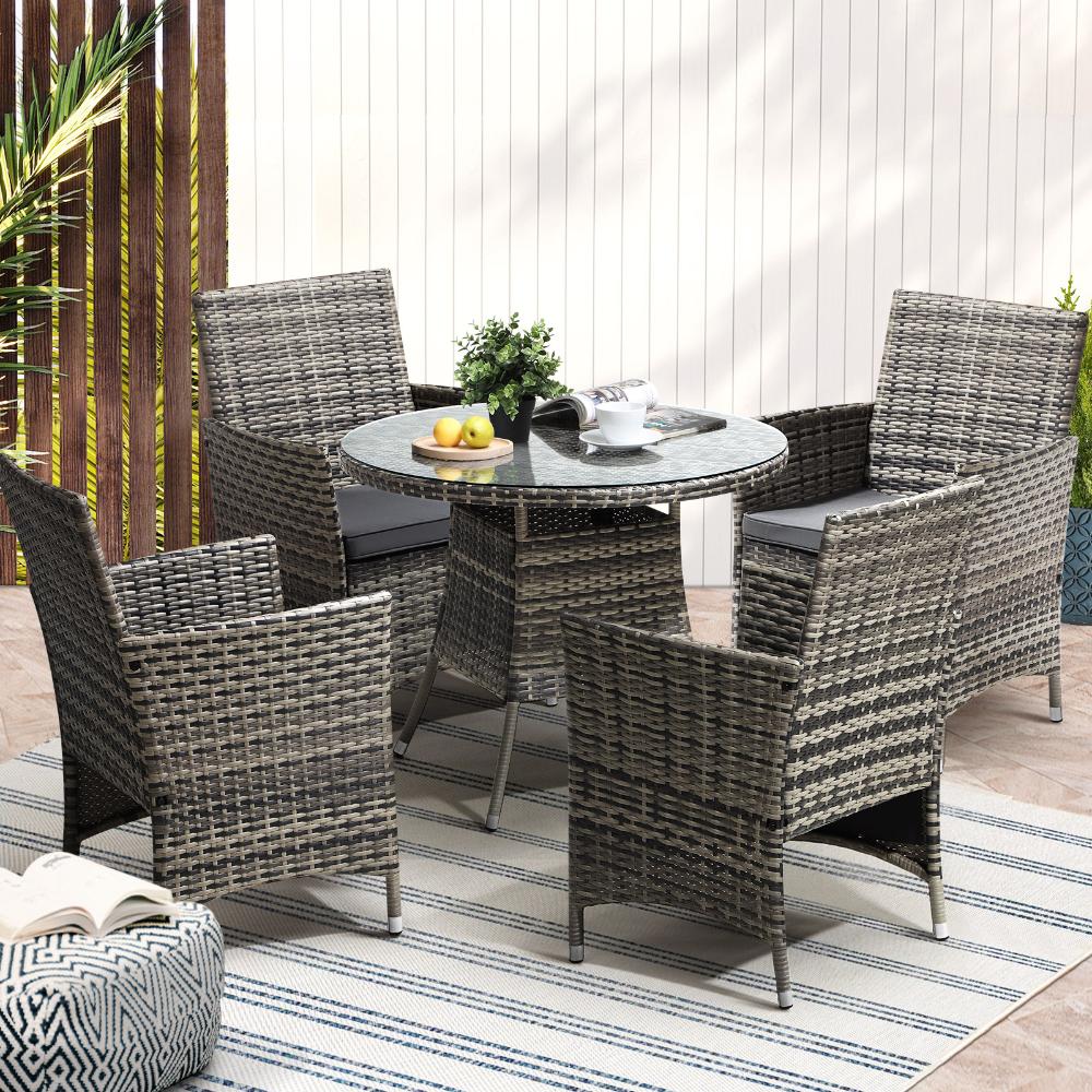 Outdoor Dining Set Table&Chairs 5PCS Lounge Setting