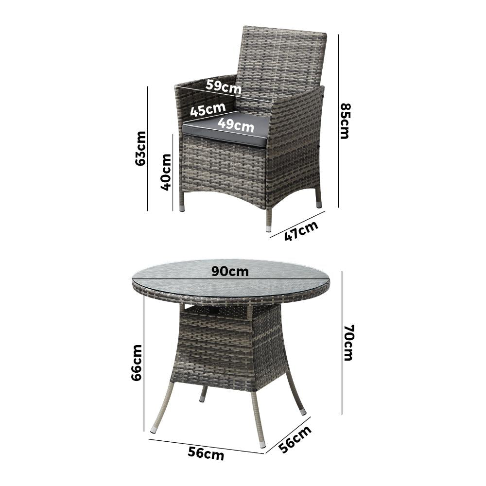 Outdoor Dining Set Table&Chairs 5PCS Lounge Setting
