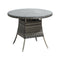 90CM Outdoor Dining Table Glass Tabletop Grey Rattan