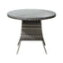 90CM Outdoor Dining Table Glass Tabletop Grey Rattan
