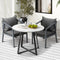 3 Piece Outdoor Dining Set Stone Top Table & 2 Lounge Chairs