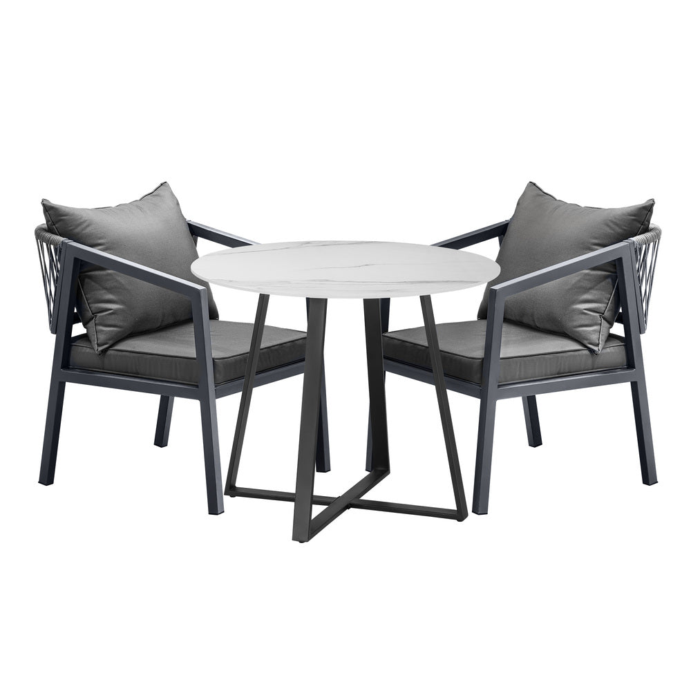 3PCS Outdoor Dining Set Table&Lounge Chair