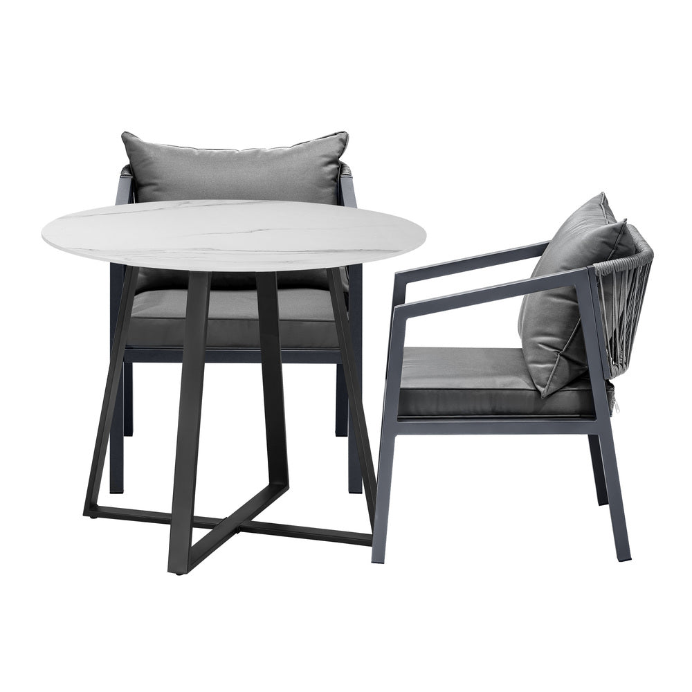 3PCS Outdoor Dining Set Table&Lounge Chair