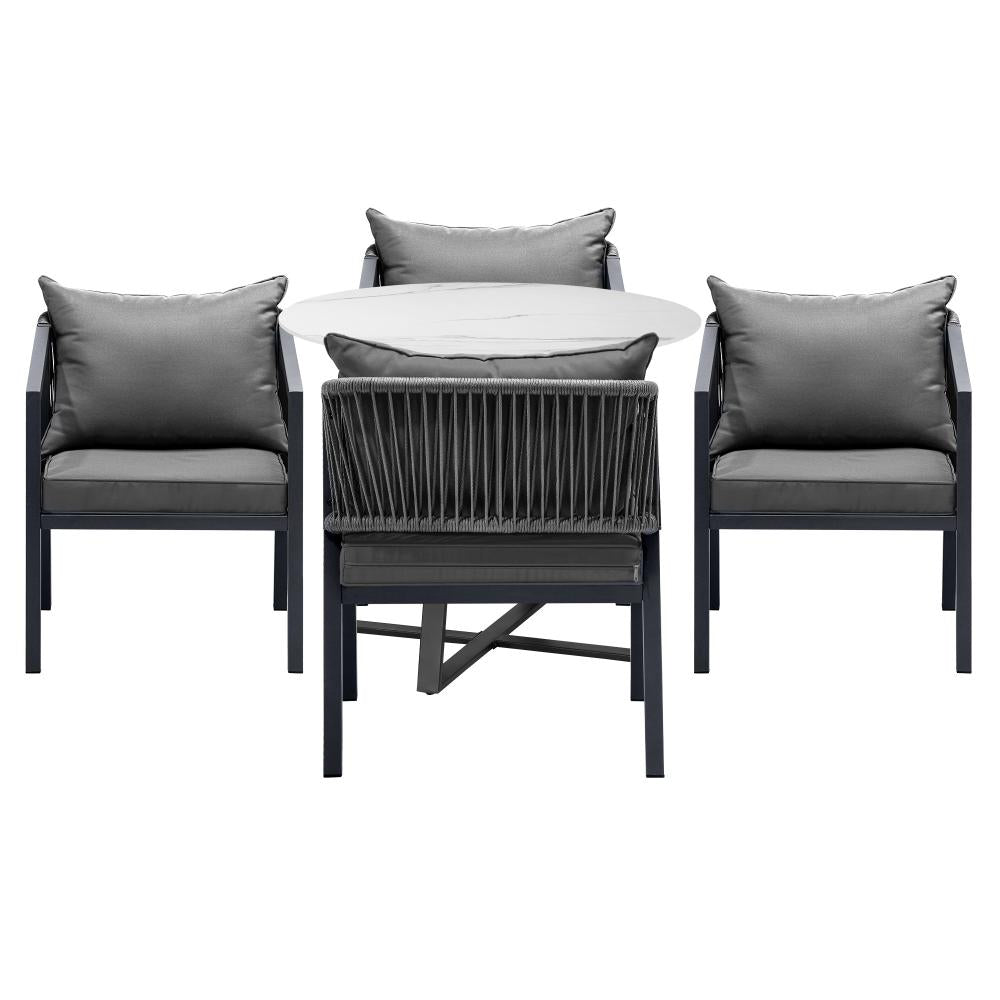 5PCS Outdoor Dining Set Table&Lounge Chair