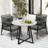 Outdoor Dining Set 2 Seater Marble Table Rattan Armchair