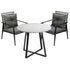 Outdoor Dining Set 2 Seater Marble Table Rattan Armchair