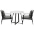 Outdoor Dining Set 2 Seater Marble Table Rattan Armchair