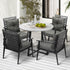 Outdoor Dining Set 4 Seater Marble Table Rattan Armchair
