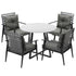 Outdoor Dining Set 4 Seater Marble Table Rattan Armchair