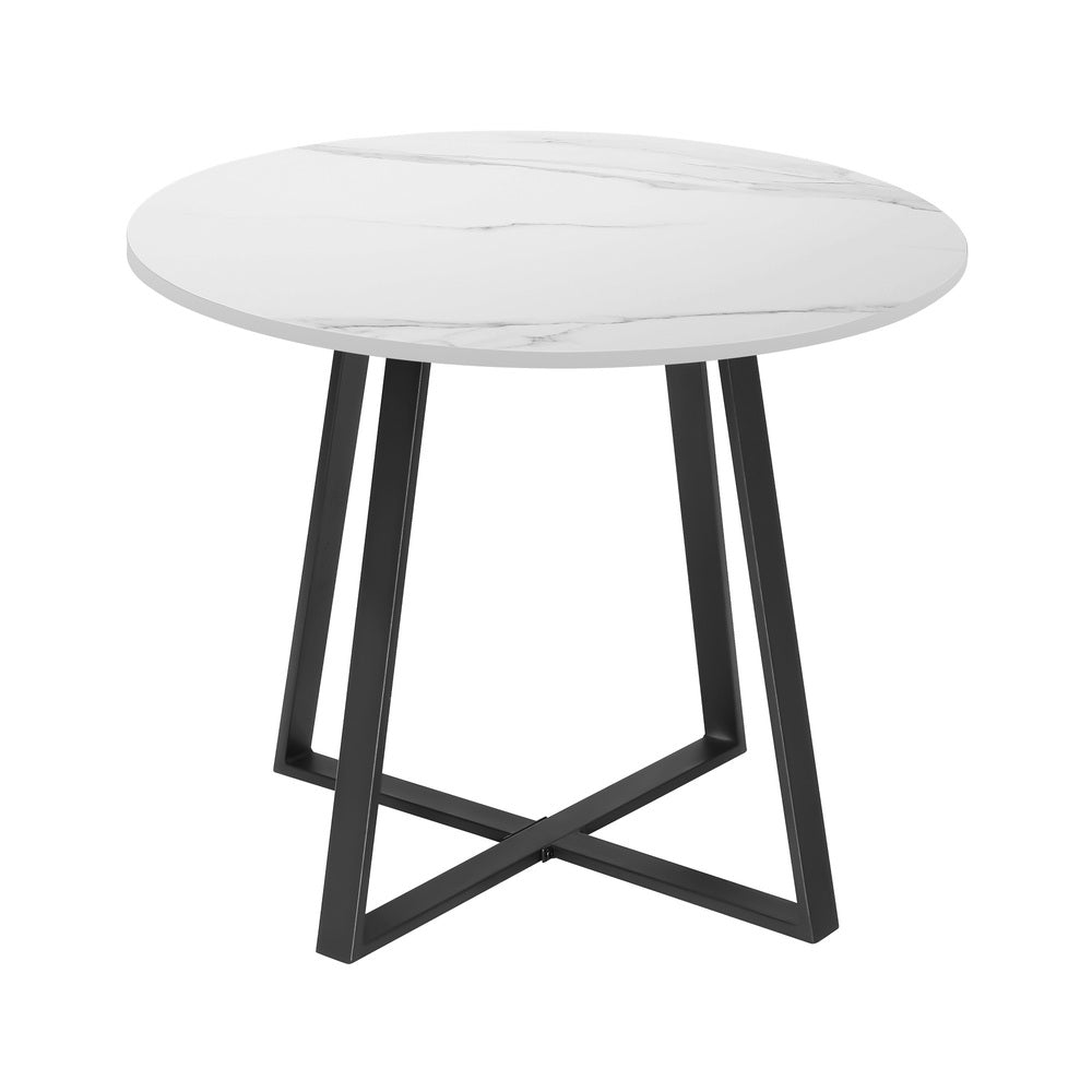 Outdoor Dining Set 4 Seater Marble Table Rattan Armchair