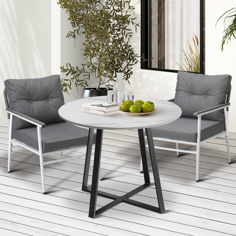 Outdoor Dining Set 2 Seater Marble Table