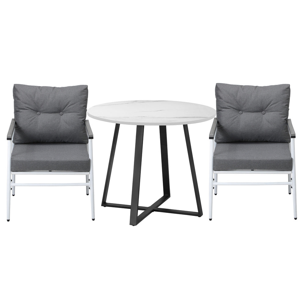 Outdoor Dining Set 2 Seater Marble Table