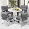 Livsip 4 Seater Outdoor Dining Set Marble Table Patio Garden Furniture