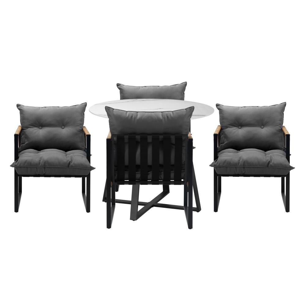 Outdoor Dining Set 4 Seater Sintered Stone Table