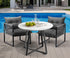 Livsip 3PCS Outdoor Dining Set Round Table and Chairs with Cushions