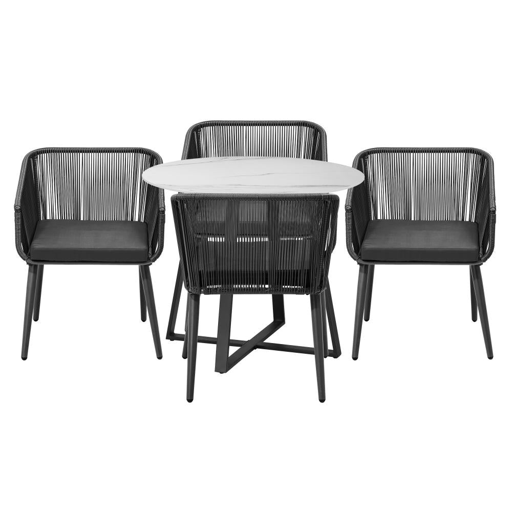 5x Outdoor Dining Set Sintered Stone Table Bistro Set