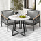3 Piece Outdoor Dining Set Sintered Stone Table & Sofa Chairs