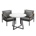 3PCS Outdoor Dining Set Table&Sofa Chairs