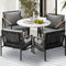 Livsip 5 Piece Outdoor Dining Set Sintered Stone Table & Sofa Chairs