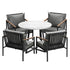 5PCS Outdoor Dining Set Table&Sofa Chairs